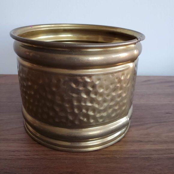 Hammered brass planter pot plant container Boho style - Picture 1 of 7